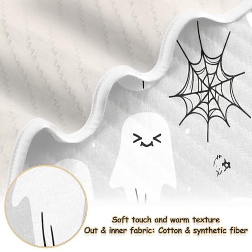 Burbuja Boo on Grey Baby Blanket for Boys Girls, Nursery Soft Warm Swaddling Receiving Baby Blankets, 30x40 in Toddler Blanket2