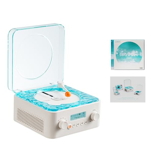 Tsophreniq Reproductor de música portátil vintage para dormir, altavoz ajustable con luz LED para dormitorio, para camping y picnic