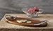 Nambe Braid 18-Inch Serving Board with Dipping Dish - Acacia Wood Tray with Chrome Handle & Glass Dip Bowl for Entertaining, Appetizers, Tapas, Snacks & Cheese Spreads - Weddings, Parties, Gatherings