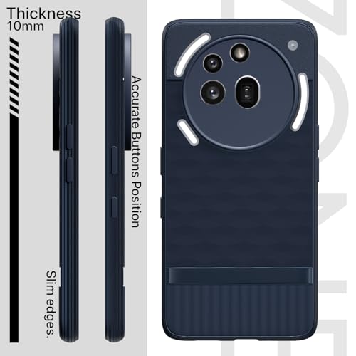 Image of Pikkme Back Cover for Nothing Phone 3a Pro 5G Soft Grip 3D Hexa Cube Texture Silicone Bumper Case (Blue)