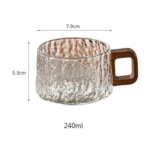 Taza de vidrio con asa aislante de madera que no quema las manos 3