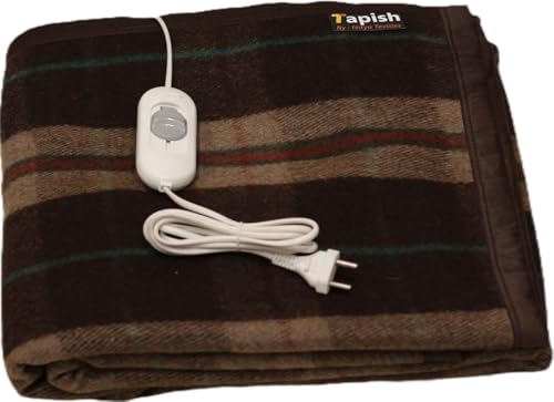 Image of Tapish Electric Woollen Blanket for Single Bed - ISO Certified Co - Heated Under Blanket - Bed Warmer - 3 Heat Settings - Waterproof Heating Element ( 30 X 60 Inch ) 5 Year Warranty on Controller