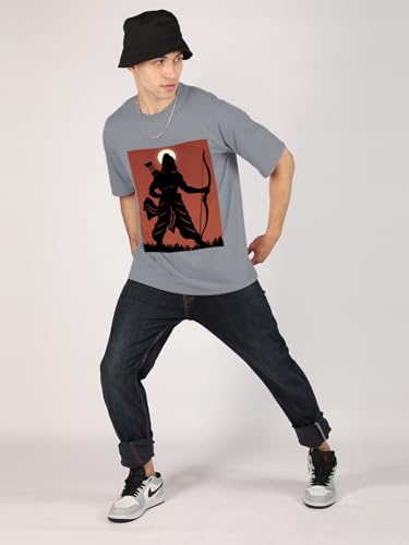 Image of CHKOKKO Mens Polyester Stylish Oversized T Shirt for Daily & Casual Wear Printed Design with Drop Shoulder & Half Sleeves