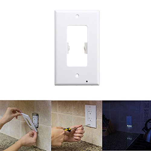 110V LED Light Control Wall Outlet Cover Plate Night Light Hallway