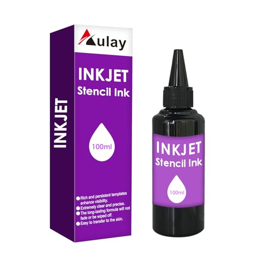 Aulay Tattoo Stencil Printer Ink (100ml) Refill for EcoTank Inkjet Printers - Professional Grade Transfer Ink - Clog-Free Smudge-Proof Formula for Crisp & Long-Lasting Stencils