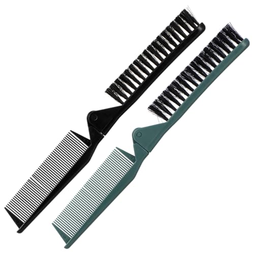 Peine plegable de doble dentado 2 piezas para peinar y trenzar miniatura 1