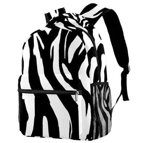 Sac à dos texture zébré noir et blanc au design graphique moderne