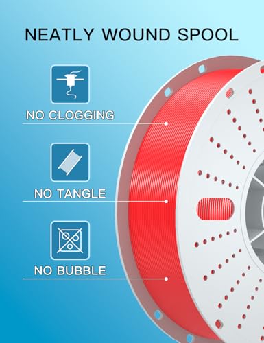 Image of PINBALL PETG 3D Printer Filament Red, Neatly Wound PETG Filament 1.75mm, Accuracy + /- 0.02 mm, 1kg Spool (2.2lbs), Red