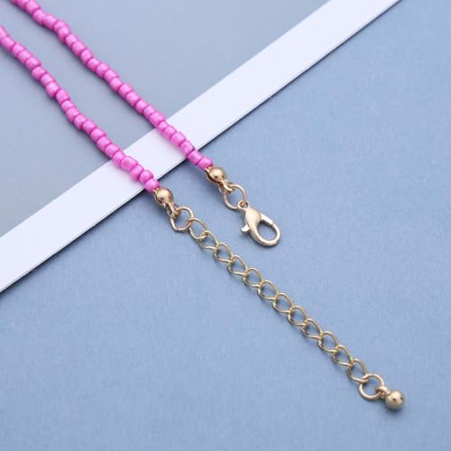 Xduargs Colar de contas de semente boho gargantilha vintage de contas de arroz gargantilha colar de