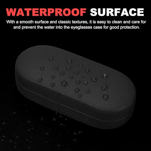 Image of PATIKIL Hard Shell Eyeglasses Case, PU Leather Large Glasses Case Litchi Grain Protective Sunglasses Organizer