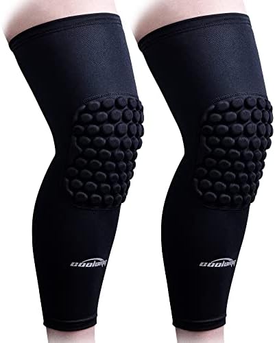 COOLOMG Basketball Knee Pads Youth Kids Adult Football Knee Compression Sleeves Black S