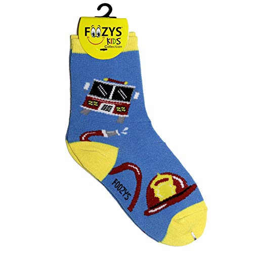 Foozys Kids Boys Fun Firemen - Crazy Funny Cool Colorful Crew Socks