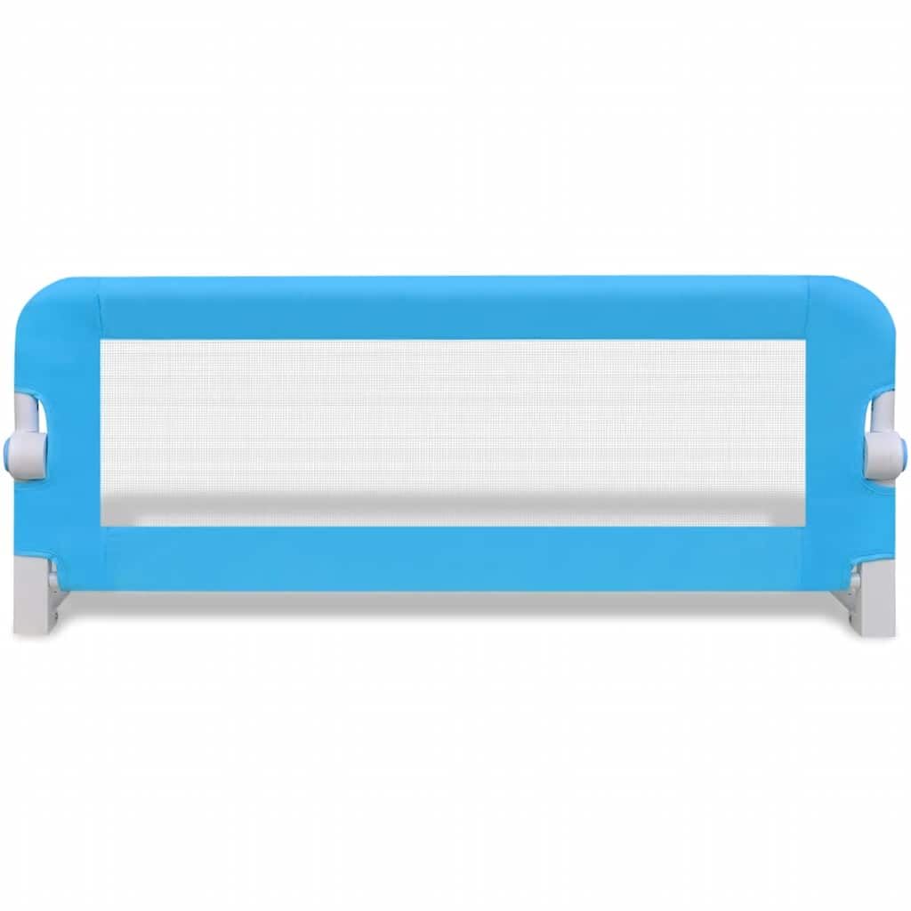 Kleinkind Bettschutzgitter 2 STK. Blau 102x42 cm, Polyestergewebe und Metallschlauch, für Matratzen 10-20 cm, Rausfallschutz Kinderbettgitter, Seitenschutz Babysicherheit im Kinderzimmer