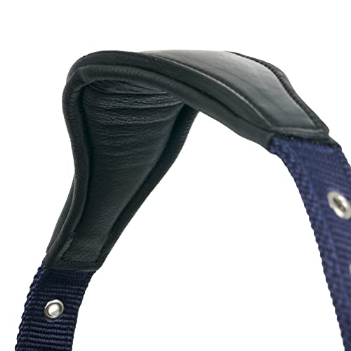 Lemieux Capella Halter - Soft Leather - Metal Fittings - Anatomic Design - Padded For Extra Comfort (Navy - Full) #TOP6