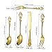 Imagen de VALICLUD Cubiertos de Acero Inoxidable Occidental Dorado Vajilla para Hogar Incluye Cuchillo Tenedor y Cuchara Diseño Resistente y Elegante para Cenas Familiares