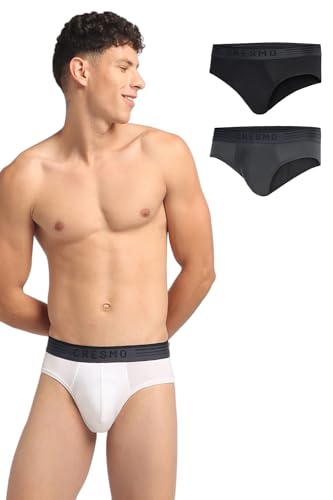 Image of Cresmo Men's|Anti-Microbial Luxury Micro Modal Underwear Breathable Ultra Soft Comfort Lightweight Brief|Pack of 2 |