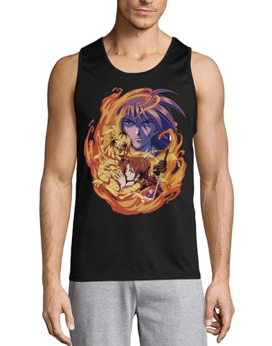 Camiseta sin mangas Anime 183 de algodón negro para hombre cómoda y ligera