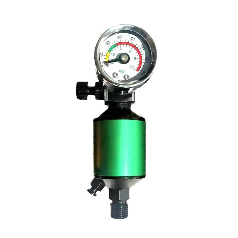 Air Pressure Regulator For Spray Guns, High-pressure Quick-connect Gun With Gauge At The Tail(Green)