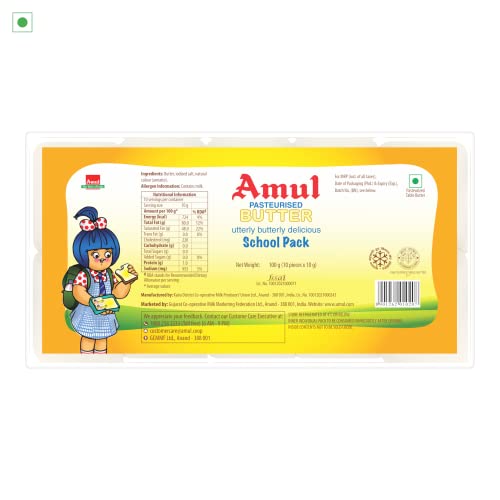 Image of Amul School Pack Salted Butter Pasteurised, 100 Gm