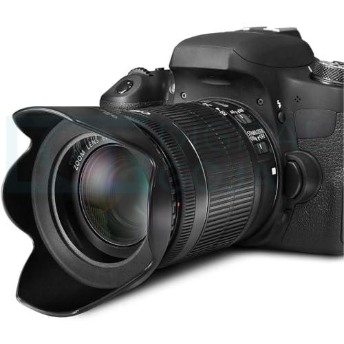 Image of MOSTOS - 58mm Camera Lens Hoods for Canon EOS 77D 80D 90D Rebel T8i T7 T7i T6i T6s T6 SL2 SL3 DSLR with Canon EF-S 18-55mm f /3.5-5.6 is Lens and Other Lenses with 58mm Filter Size