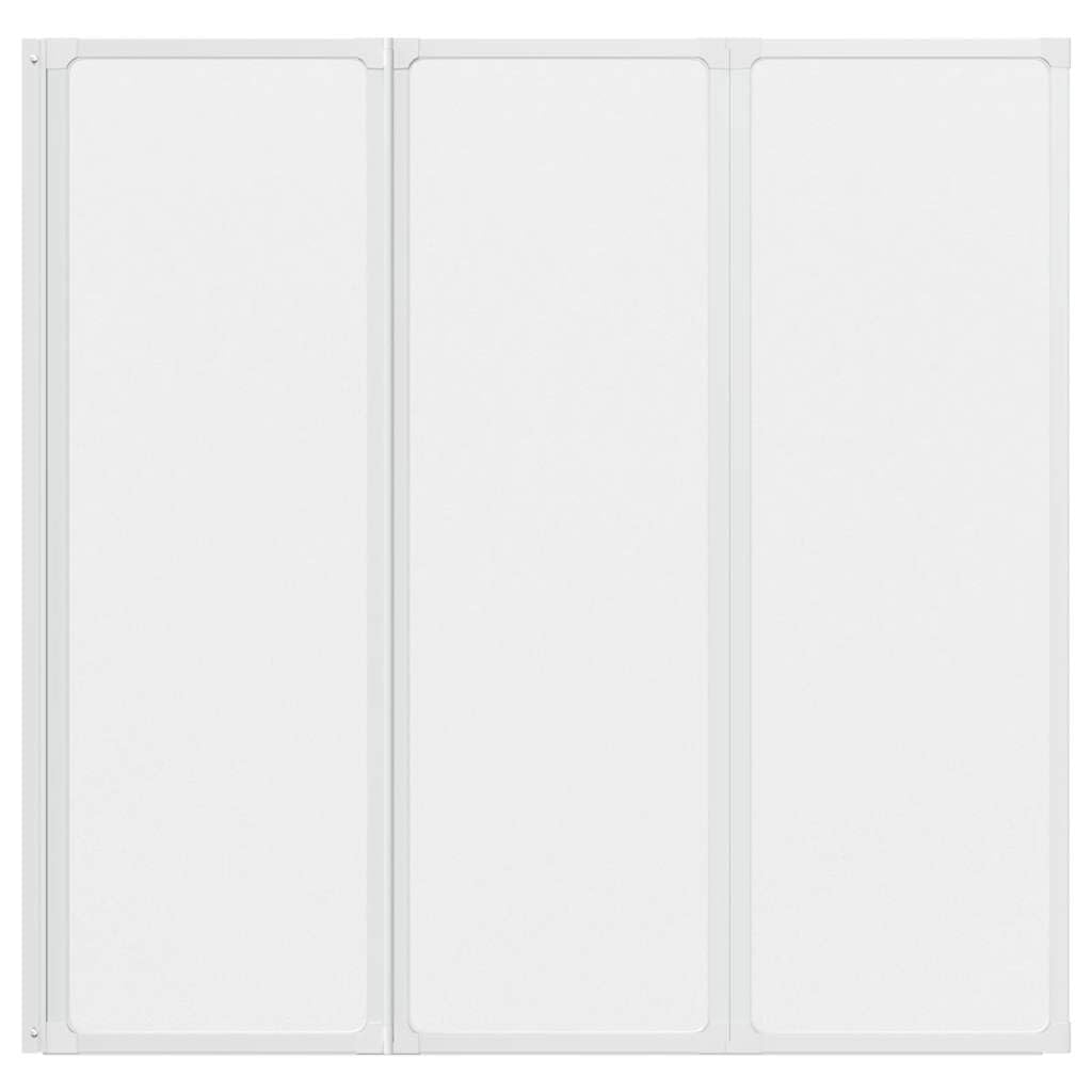 Parete doccia da 120 x 117 cm, 3 pezzi, pieghevole per vasca da bagno, con telaio in alluminio, box doccia salvaspazio per bagno, chiusura universale
