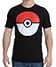 Pokemon Poke Ball Adult Black T-Shirt (Adult X-Large)