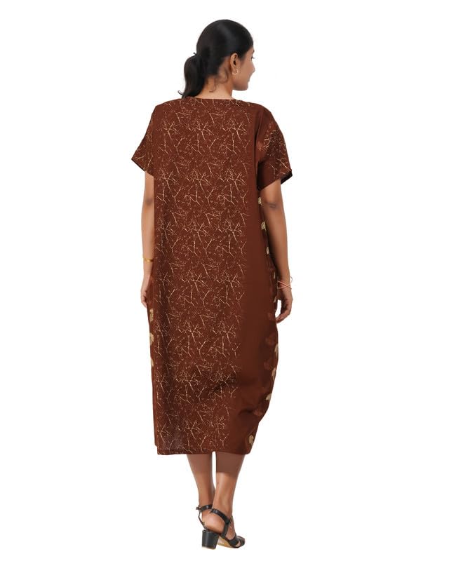 Image of MENMAII Women's [Free Size] Full Open /Front Buttoned [a Kind of Adaptive Clothing] Multipurpose Nighty for Maternity /Pregnancy /Elderly /Patient /Feeding /Hospital Purpose Nighty