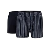 Götzburg Herren Boxershort, Unterhose, Shorts - Unterwäsche - Baumwolle, Single Jersey, Navy, gestreift mit Eingriff, 2er Pack 8