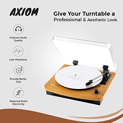 image for Axiom Home White Acrylic Turntable Mat, 11.75” Platter Slipmat for 1