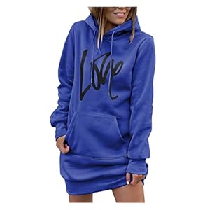 Pretty Garden Womens Versatile Drawstring Lightweight Pullover Sweatshirt Hoodie Dress