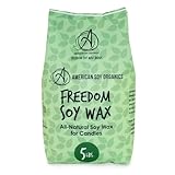 American Soy Organics Freedom Soy Wax Beads for Candle Making - Natural Candle Making Supplies - Paraffin-Free, Beeswax-Free Candle Wax for Container Candles, Tealights and Wax Melts, 5 lbs