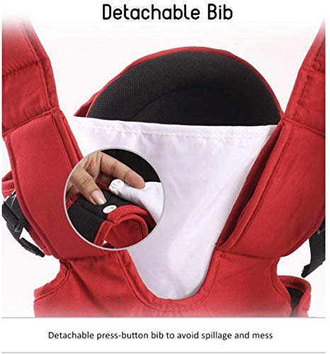 Image of Ineffable Baby Carrier Bag in 3-in-1 Ergonomic Adjustable Sling Kangaroo Design with Carrying Basket for Front & Back Use for Infant Child and Mother Travel - 0 to 2 Year (Red Black)