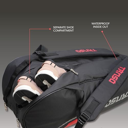Image of TANSO T-Blast Badminton Kit Bag | Spacious Racket Bag with Two Large Compartments and Separate Shoe Compartment | Front Zipper Pocket and Adjustable Straps