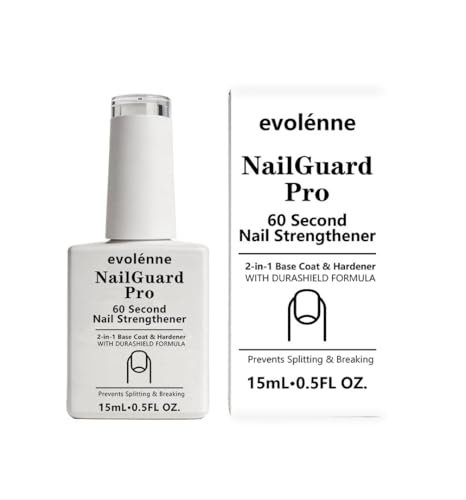 Nail Guard Pro By Evolenne 2-in-1 Quick Dry Manicure Base Coat Cosmetic Nail Primer Polish 0.5 Fl.Oz
