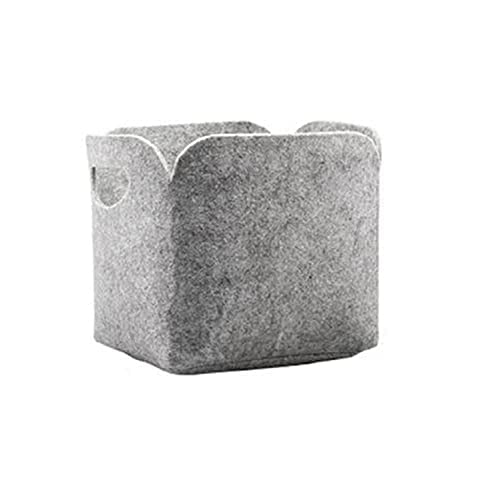 Foldable Felt Fabric Storage Basket, Convenient Box Organizer with Carry Handles for Office Bedroom Closet Babies Nursery Toys DVD Laundry Organizing