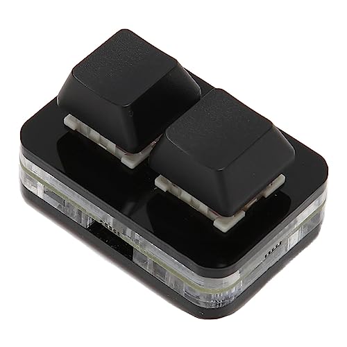 マクロプログラミングキーボード メモリ機能 USB 2 キーミニキーパッドサポート ホットスワップ可能 RGB LED バックライト for (ブラック)