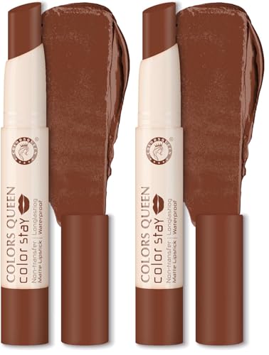 Image of Colors Queen Color Stay Matte Lipstick | Highly Pigmented Ultra Matte Long Lasting Lipstick | One Stroke Application, Hydrating & Weightless Formula | Non Transfer Lipstick for Women (Coffee, 2.1g)