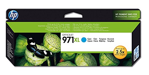 HP 971XL Cartouche d'Encre Grande Capacité Cyan Authentique (CN626AE)
