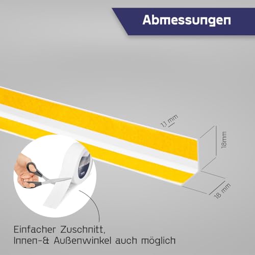 HOLZBRINK Weichsockelleiste selbstklebend PVC Weiß 18x18mm, 15 m | Küchenabschlussleiste Arbeitsplatte, Fensterleiste selbstklebend | Fensterabdichtung