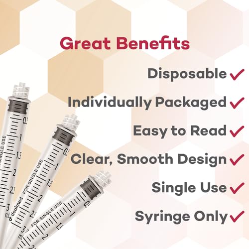 Dealmed Luer Lock Syringes, Disposable without Needles, Sterile, Single-Use (3mL, 100) - Thumbnail 5