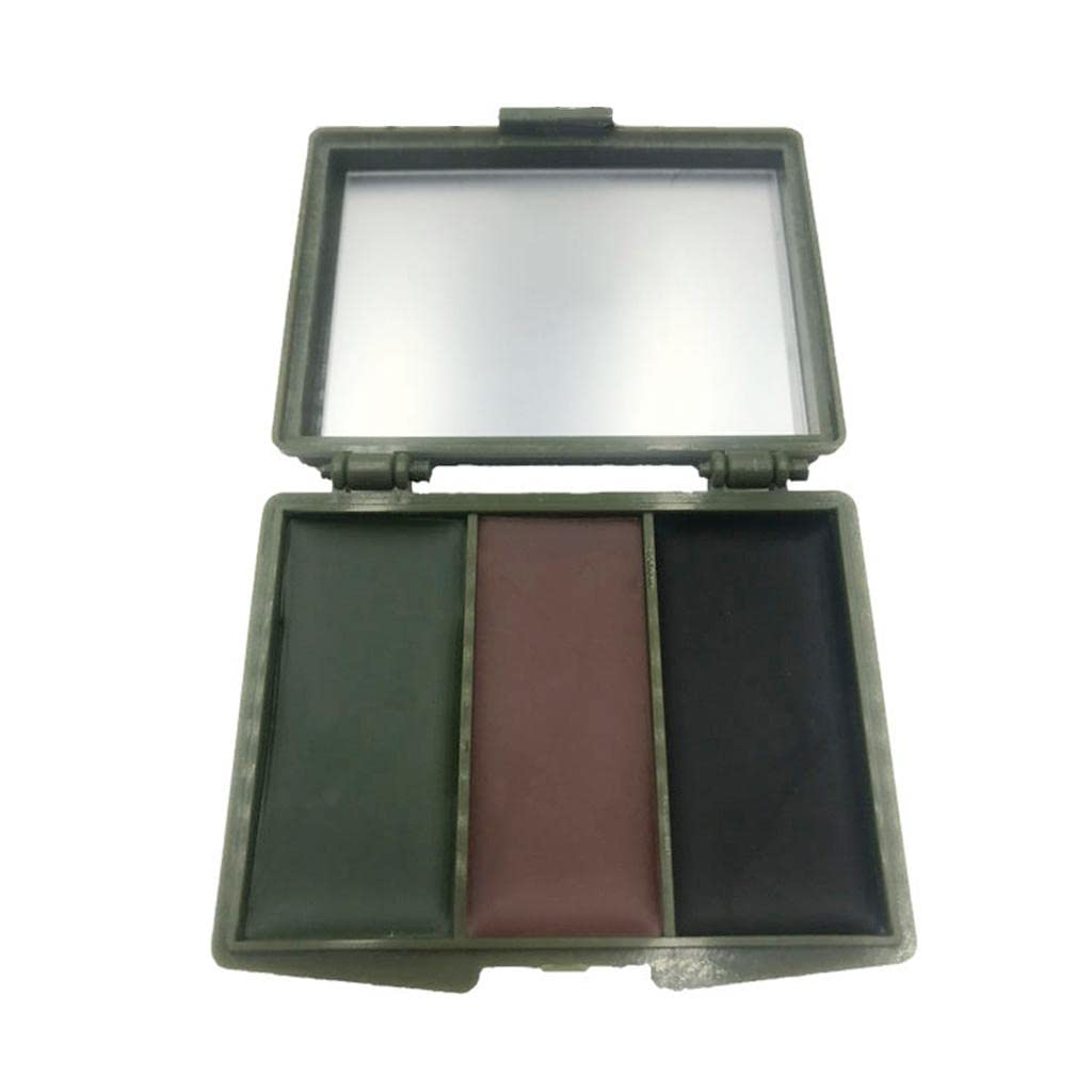 10er-Set Camouflage-Gesichtsfarbe mit Spiegel für Make-up, Jagd, Kunstaktivitäten, quadratische Box
