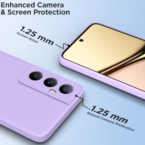 Image of Outlouders Back Cover for Realme C65 4G | Camera Protection | Durable Soft Matte Silicone Bumper Case (Purple)