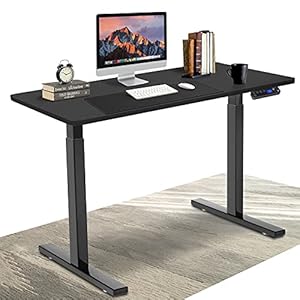 Elektrisch in Hoogte Verstelbaar Bureau – Voorkom Rugpijn – 2-Motorig Elektrisch zit-sta Bureau met Heheugenfuncties…