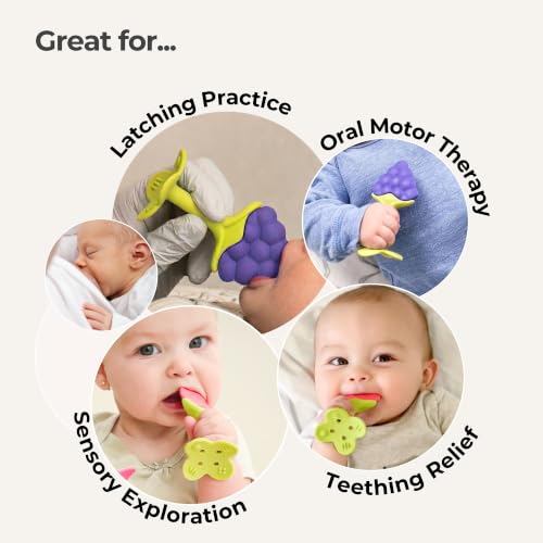 Image of Innobaby Original Teethin Smart EZ Grip Fruit Teether and Sensory Toy for Babies and Toddlers in Citrus. BPA Free Teether