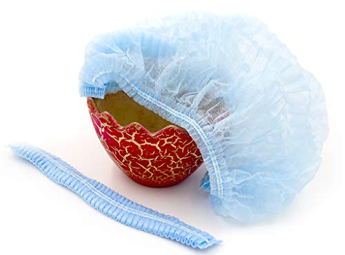 Disposable Bouffant Caps Silky Soft Clipped Hair Nets Salon Spa Food Service 1000 Pack Blue 24 Inch