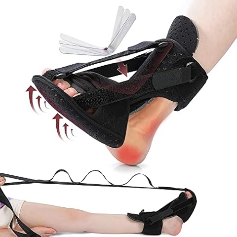Plantar Fasciitis Night Splints, TOUYINGER Adjustable Foot Brace Support Ankle Foot Drop Orthotic for Soreness Relief, Plantar Fasciitis, Arch Foot Pain, Achilles Tendonitis, Yoga Foot Stretch Strap Cover