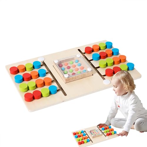 Juego de acertijos mentales de madera con acabado artesanal