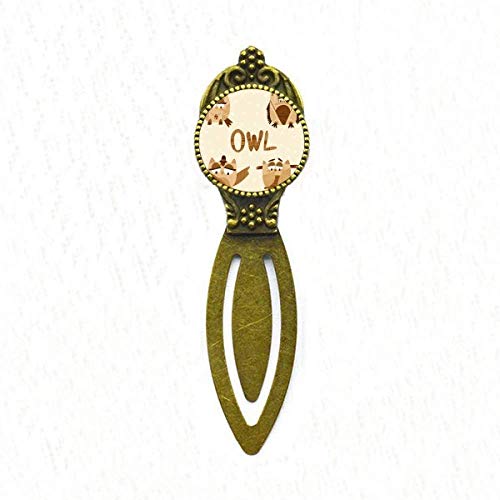 Marque-page hibou rétro avec cabochon en verre pour lecture