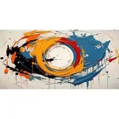 Peinture sur toile abstraite moderne et grand imprimé mural coloré