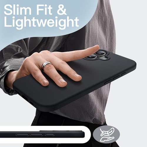 Image of JETech Liquid Silicone Case for iPhone 17 6.3-Inch, Silky Soft Touch Full-Body Protection, Anti-Scratch Shockproof Phone Cover with Microfiber Lining (Black)